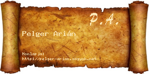 Pelger Arián névjegykártya