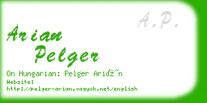 arian pelger business card